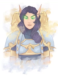 Size: 776x1030 | Tagged: safe, artist:mscootaloo, character:rarity, species:elf, armor, blood elf, crossover, female, horde, priest, solo, warcraft, woman, world of warcraft