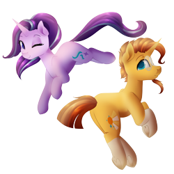 Size: 1280x1280 | Tagged: safe, artist:rue-willings, character:starlight glimmer, character:sunburst, ship:starburst, episode:the crystalling, g4, my little pony: friendship is magic, female, male, shipping, straight
