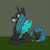 Size: 1000x1000 | Tagged: safe, artist:ryuredwings, character:queen chrysalis, species:changeling, female, filly, filly queen chrysalis, puppy, solo, timber wolf