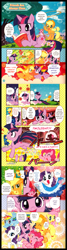 Size: 895x3340 | Tagged: safe, artist:akira himekawa, official, character:applejack, character:fluttershy, character:pinkie pie, character:rainbow dash, character:rarity, character:twilight sparkle, book, clothing, comic, cute, dress, golden oaks library, lasso, mane six, manga, sparkles, translation