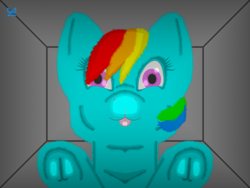 Size: 1024x768 | Tagged: safe, artist:planetkiller, character:rainbow dash, species:pegasus, species:pony, 1000 hours in gimp, 1000 years in photoshop, cleft lip, cute, female, fluffy, frog (hoof), gimp, hoofbutt, ms paint, solo, underhoof