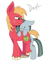 Size: 2500x3200 | Tagged: safe, artist:theartistsora, character:big mcintosh, character:marble pie, species:earth pony, species:pony, ship:marblemac, cute, male, shipping, stallion, straight