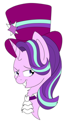 Size: 1024x1820 | Tagged: safe, artist:theartistsora, character:snowfall frost, character:starlight glimmer, episode:a hearth's warming tail, g4, my little pony: friendship is magic, clothing, hat, sassy, top hat