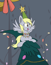 Size: 1024x1311 | Tagged: safe, artist:theartistsora, character:derpy hooves, species:pegasus, species:pony, episode:a hearth's warming tail, g4, my little pony: friendship is magic, christmas, christmas tree, derpy star, female, hearts warming day, mare, tree
