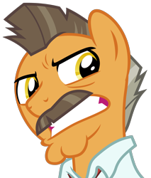 Size: 5950x7000 | Tagged: safe, artist:reginault, species:earth pony, species:pony, episode:the saddle row review, g4, my little pony: friendship is magic, .svg available, absurd resolution, buried lede, bust, cleft chin, faec, j. jonah jameson, male, portrait, simple background, solo, transparent background, vector