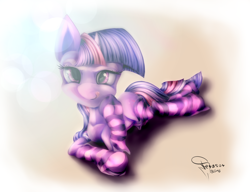 Size: 3500x2692 | Tagged: safe, artist:ferasor, character:twilight sparkle, bedroom eyes, clothing, female, looking at you, socks, solo, striped socks, tongue out