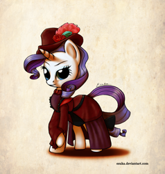 Size: 1500x1576 | Tagged: safe, artist:esuka, character:rarity, clothing, dress, steampunk