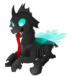 Size: 5000x5250 | Tagged: safe, artist:unpeeledwasp, character:thorax, species:changeling, episode:the times they are a changeling, g4, my little pony: friendship is magic, absurd resolution, doodle, forked tongue, long tongue, male, simple background, solo, tongue out, transparent background