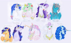 Size: 7952x4840 | Tagged: safe, artist:dawn22eagle, character:princess flurry heart, oc, oc:bright topaz, oc:diamond blade, oc:evening tune, oc:heavenly aster, oc:hibiscus petal, oc:lily bouquet, oc:morning star, oc:raven dusk, parent:flash sentry, parent:king sombra, parent:princess cadance, parent:princess celestia, parent:princess luna, parent:shining armor, parent:twilight sparkle, parents:celestibra, parents:flashlight, parents:shiningcadance, species:alicorn, species:bat pony, species:pegasus, species:pony, species:unicorn, absurd resolution, adopted offspring, cousins, next generation, offspring, shipping, siblings, traditional art