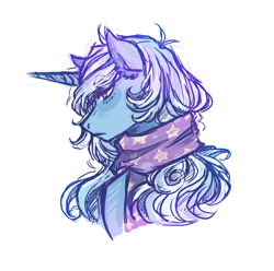 Size: 1280x1268 | Tagged: safe, artist:mscootaloo, character:trixie, species:pony, species:unicorn, asksketchytrixie, clothing, female, mare, scarf, solo
