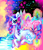 Size: 600x700 | Tagged: safe, artist:njeekyo, character:rarity, species:classical unicorn, alternate hairstyle, color porn, eyestrain warning, female, leonine tail, solo, tail bow, unshorn fetlocks