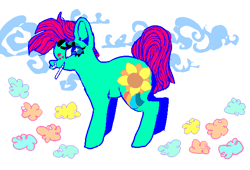 Size: 600x409 | Tagged: safe, artist:njeekyo, oc, oc only, oc:sparkly ratface, species:earth pony, species:pony, nose piercing, nose ring, piercing, smoking, solo, wingding eyes