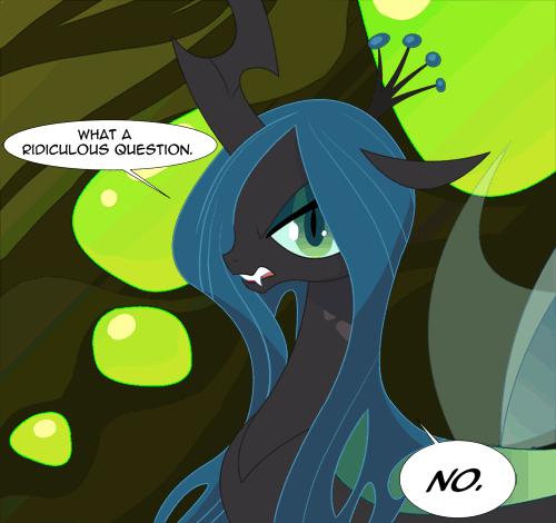 Size: 500x470 | Tagged: safe, artist:tarajenkins, character:queen chrysalis, species:alicorn, species:changeling, species:pony, angry, animated, changeling queen, cupidite, female, gif, mare, solo