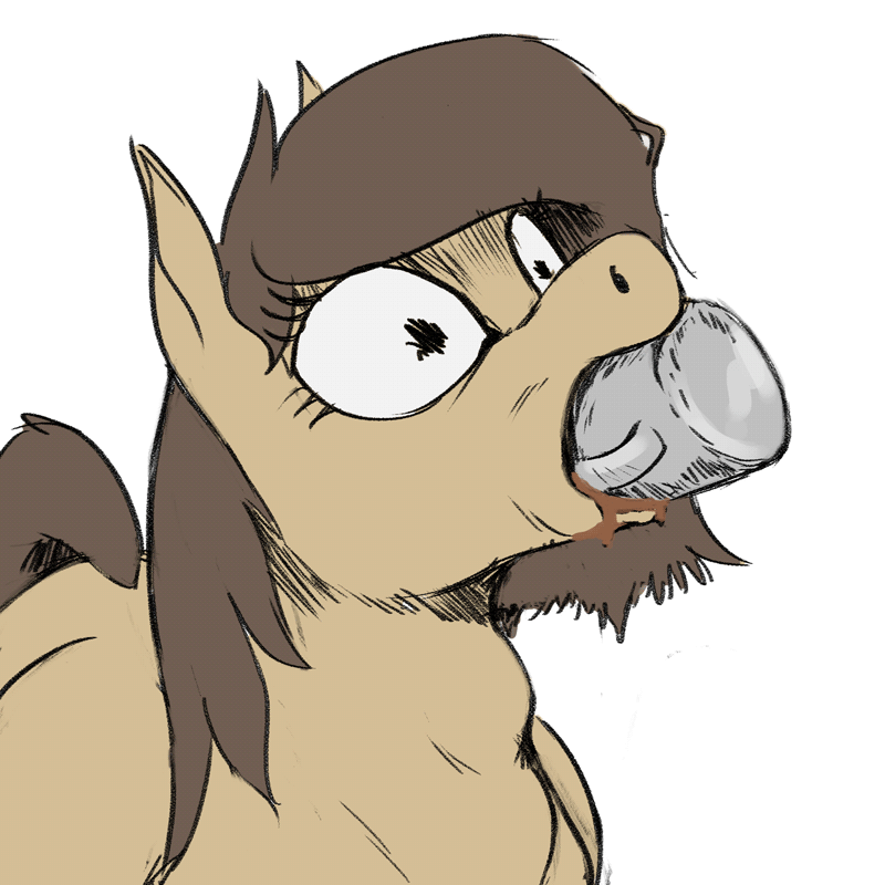 Size: 800x800 | Tagged: safe, artist:difetra, oc, oc only, oc:tera bit, species:earth pony, species:pony, animated, chugging, coffee, coffee mug, derp, drinking, drool, female, gif, gulp, mare, misleading thumbnail, mouth hold, open mouth, puffy cheeks, simple background, solo, swallowing, throat bulge, wat, white background, wide eyes