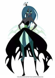 Size: 1600x2263 | Tagged: dead source, safe, artist:tarajenkins, character:queen chrysalis, species:changeling, species:human, changeling queen, cupidite, female, hand on hip, humanized, pony coloring, simple background, solo, white background