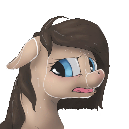 Size: 512x512 | Tagged: safe, artist:difetra, oc, oc only, oc:tera bit, animated, bust, frame by frame, gif, portrait, simple background, solo, squigglevision, transparent background, wet, wet mane