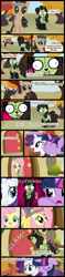 Size: 1500x6357 | Tagged: safe, artist:foxy-noxy, character:applejack, character:fluttershy, character:pinkie pie, character:rarity, character:twilight sparkle, book, comic, costume, crossover, frankenstein's monster, gir, invader zim, marshmallow, nightmare noon