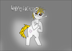 Size: 1326x931 | Tagged: safe, artist:planetkiller, oc, oc only, oc:high fructose corn pone, species:pony, batman, parody, pun, solo, the joker, why so serious?