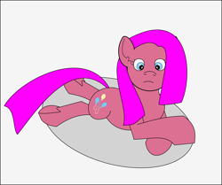 Size: 1222x1021 | Tagged: safe, artist:planetkiller, character:pinkamena diane pie, character:pinkie pie, species:pony, ear fluff, female, prone, simple background, solo, underhoof