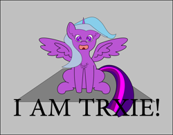 Size: 1070x834 | Tagged: safe, artist:planetkiller, species:alicorn, species:pony, blatant lies, breakdown, clothing, cosplay, costume, fairly odd parents, shrunken pupils, simple background, solo