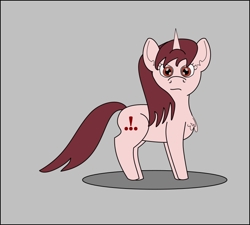 Size: 780x703 | Tagged: safe, artist:planetkiller, derpibooru original, oc, oc only, oc:report, species:pony, species:unicorn, derpibooru, derpibooru ponified, chest fluff, ear fluff, gray background, looking at you, meta, ponified, simple background, solo