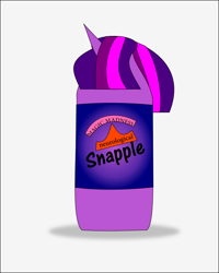 Size: 752x942 | Tagged: safe, artist:planetkiller, derpibooru original, character:twilight sparkle, ambiguous gender, bottle, inanimate object, literally twilight snapple, pun, simple background, snapple, solo, twilight snapple