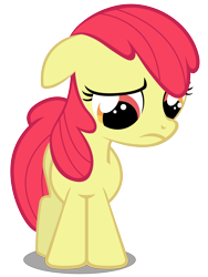 Size: 6000x8000 | Tagged: safe, artist:caliazian, character:apple bloom, episode:call of the cutie, g4, my little pony: friendship is magic, .ai available, .svg available, absurd resolution, female, looking down, missing accessory, sad, simple background, solo, transparent background, vector