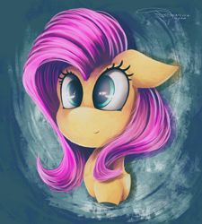 Size: 1350x1500 | Tagged: safe, artist:ferasor, character:fluttershy, species:pony, colored pupils, cute, female, floppy ears, mare, pink mane, shyabetes, smiling, solo