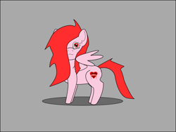 Size: 1024x768 | Tagged: safe, artist:planetkiller, oc, oc only, oc:atrial flutter, species:pegasus, species:pony, bags under eyes, cute, female, looking at you, ponified, red hair, simple background, solo
