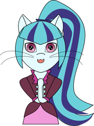 Size: 917x1228 | Tagged: safe, artist:planetkiller, character:sonata dusk, my little pony:equestria girls, bust, cat, cat ears, catgirl, catified, female, looking at you, simple background, solo, species swap, transparent background, whiskers