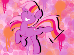 Size: 2732x2048 | Tagged: safe, artist:prismaticstars, character:twinkle twirl, species:earth pony, species:pony, g3, eyes closed, female, g3 to g4, g3betes, generation leap, high res, smiling, solo