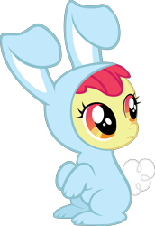 Size: 2345x3403 | Tagged: safe, artist:ocarina0ftimelord, character:apple bloom, species:pony, episode:family appreciation day, g4, my little pony: friendship is magic, animal costume, bunny costume, clothing, costume, female, simple background, solo, transparent background, vector, vector trace