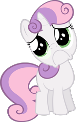 Size: 3018x4776 | Tagged: safe, artist:ocarina0ftimelord, character:sweetie belle, species:pony, species:unicorn, episode:sleepless in ponyville, g4, my little pony: friendship is magic, .svg available, :c, absurd resolution, cute, diasweetes, female, filly, frown, puppy dog eyes, simple background, solo, sweetie frown, transparent background, vector, vector trace