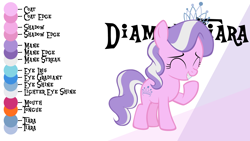 Size: 1280x720 | Tagged: safe, artist:liggliluff, character:diamond tiara, species:pony, female, reference sheet, solo, vector