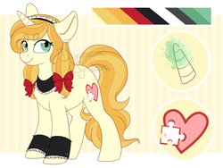 Size: 1024x770 | Tagged: safe, artist:daydreamsyndrom, oc, oc only, oc:vive, species:pony, cuffs (clothes), cutie mark background, glowing horn, reference sheet, solo