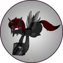 Size: 5000x5000 | Tagged: safe, artist:lakword, oc, oc only, oc:ash, species:changeling, absurd resolution, simple background, solo, stealing, transparent background, white changeling