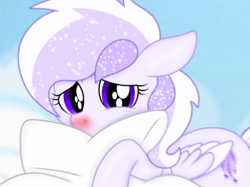 Size: 2732x2048 | Tagged: safe, artist:prismaticstars, oc, oc only, oc:starstorm slumber, species:pegasus, species:pony, cold, female, lying down, pillow, red nosed, sick, solo