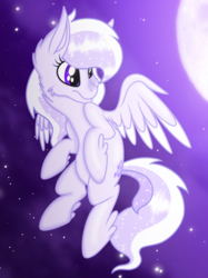 Size: 2048x2732 | Tagged: safe, artist:prismaticstars, oc, oc only, oc:starstorm slumber, species:pegasus, species:pony, female, flying, high res, mare, moon, night, solo, stars