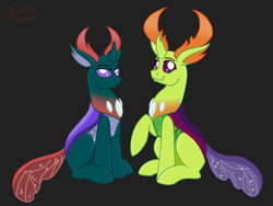 Size: 1280x960 | Tagged: safe, artist:php62, character:pharynx, character:prince pharynx, character:thorax, species:changeling, species:reformed changeling, episode:to change a changeling, g4, my little pony: friendship is magic, brotherhood, brothers, changedling brothers, male