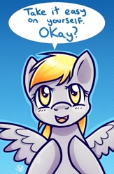 Size: 600x918 | Tagged: safe, artist:steveholt, character:derpy hooves, species:pegasus, species:pony, female, mare, positive ponies, solo, underp