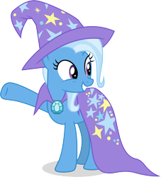 Size: 5438x5980 | Tagged: safe, artist:caliazian, character:trixie, species:pony, species:unicorn, episode:to change a changeling, g4, my little pony: friendship is magic, absurd resolution, cape, clothing, female, hat, mare, simple background, smiling, solo, transparent background, trixie's cape, vector