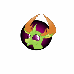 Size: 1200x1200 | Tagged: safe, artist:lakword, character:thorax, species:changeling, species:reformed changeling, bust, candy, food, happy, icon, male, simple background, skittles, solo, transparent background