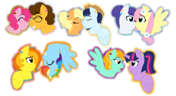 Size: 7903x4318 | Tagged: safe, artist:strawberry-spritz, character:applejack, character:cheese sandwich, character:fluttershy, character:lightning dust, character:pinkie pie, character:rainbow dash, character:rarity, character:soarin', character:spitfire, character:twilight sparkle, character:twilight sparkle (alicorn), species:alicorn, species:pony, ship:cheesepie, ship:rarishy, ship:soarinjack, ship:spitdash, absurd resolution, female, lesbian, male, shipping, straight, twidust