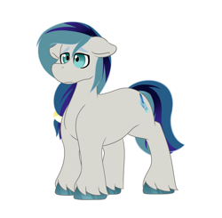 Size: 2804x2753 | Tagged: safe, artist:marukouhai, oc, oc only, oc:tony, parent:ivory, parent:rarity, parents:ivority, species:crystal pony, species:pony, high res, male, offspring, sad, simple background, solo, stallion, white background
