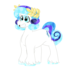 Size: 2804x2753 | Tagged: safe, artist:marukouhai, oc, oc only, oc:tony, parent:ivory, parent:rarity, parents:ivority, species:crystal pony, species:pony, happy, high res, male, offspring, simple background, solo, stallion, white background
