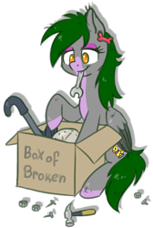 Size: 713x1062 | Tagged: safe, artist:kyaokay, oc, oc only, species:pegasus, species:pony, box, clock, crowbar, fixing, hammer, happy, mouth hold, nail, simple background, sitting, solo, transparent background, wrench