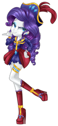 Size: 1512x3248 | Tagged: safe, artist:gihhbloonde, artist:meimisuki, base used, character:rarity, my little pony: the movie (2017), my little pony:equestria girls, boots, clothing, ear piercing, earring, eyeshadow, female, hat, high heel boots, high heels, jewelry, makeup, piercing, pirate, pirate hat, pirate rarity, shoes, simple background, skirt, solo, transparent background