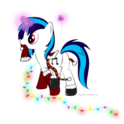Size: 2880x2880 | Tagged: safe, artist:zomgitsalaura, character:dj pon-3, character:vinyl scratch, christmas