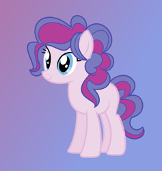 Size: 1024x1079 | Tagged: safe, artist:rose-moonlightowo, oc, oc only, parent:party favor, parent:pinkie pie, parents:partypie, species:earth pony, species:pony, female, gradient background, mare, offspring, solo