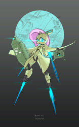 Size: 1600x2560 | Tagged: safe, artist:satv12, character:fluttershy, species:pony, android, female, flutterbot, gynoid, robot, robot pony, rocket, solo, species swap, weapon